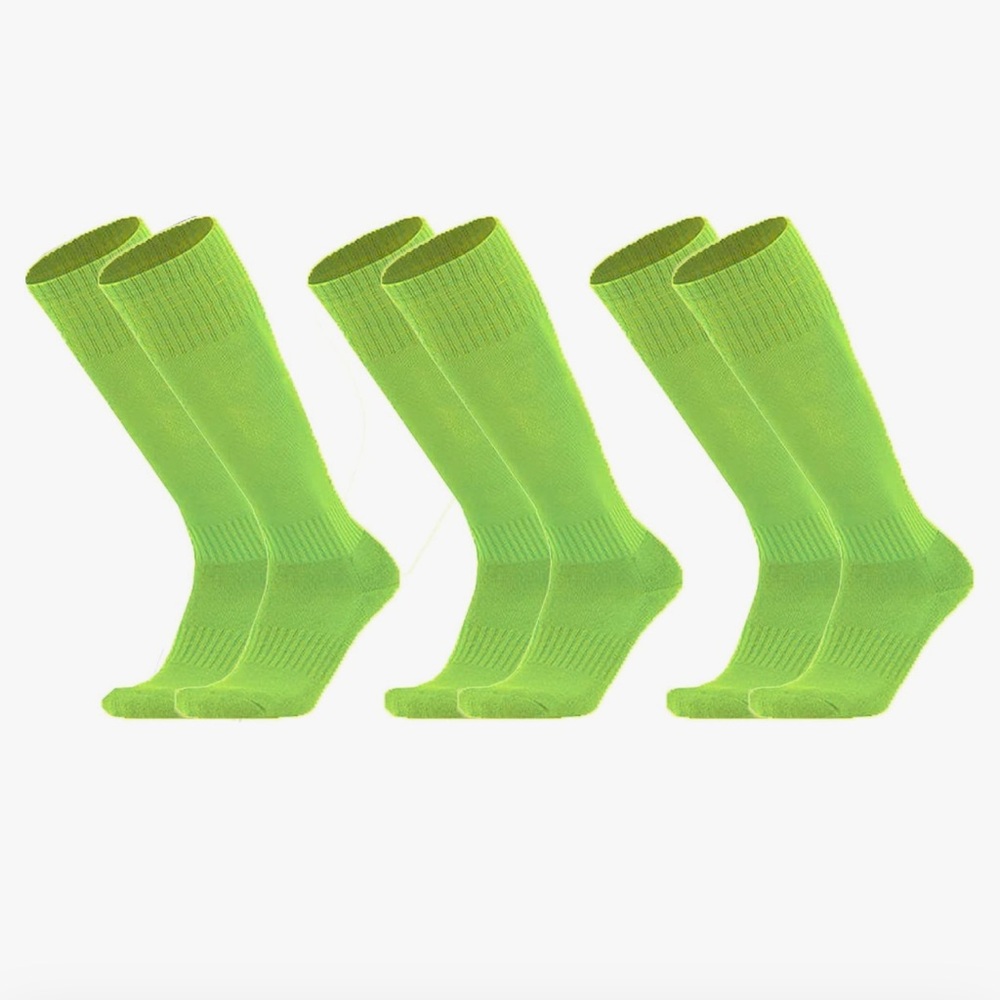 Neon green soccer socks bundle of 3